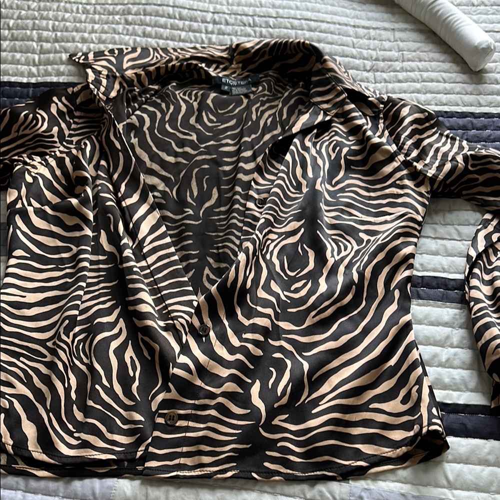 Etcetera brand, Zebra Print Button-Up Shirt